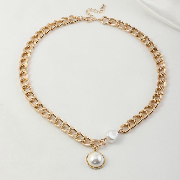 chains vintage punk imitation pearl pendant necklace for women round geometric necklaces chunky chain choker party jewelry gift, Silver
chains vintage punk imitation pearl pendant necklace for women round geometric necklaces chunky chain choker party jewelry gift, Silver