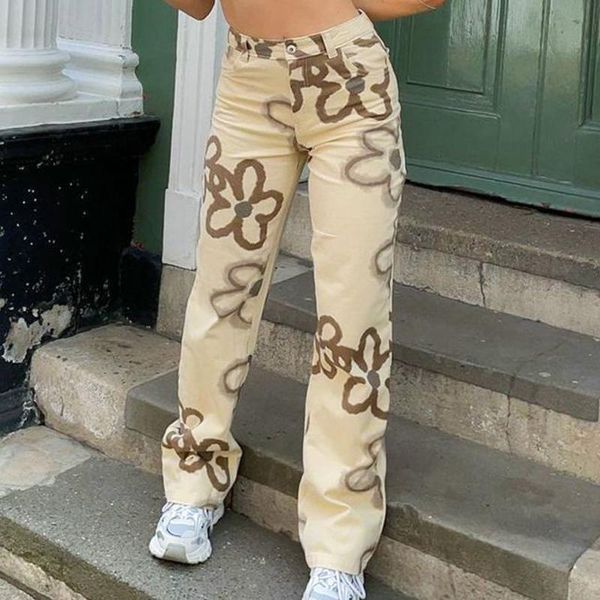 women's jeans fashion autumn streetwear flower print denim straight high waist casual pants mom trousers y2k baggy, Blue
women's jeans fashion autumn streetwear flower print denim straight high waist casual pants mom trousers y2k baggy, Blue