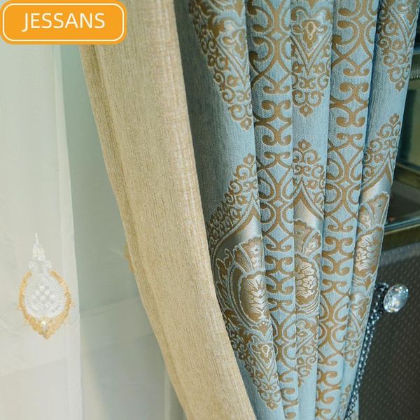 curtain & drapes high-end european style chenille jacquard blackout curtains for living room and bedroom finished products customization
curtain & drapes high-end european style chenille jacquard blackout curtains for living room and bedroom finished products customization