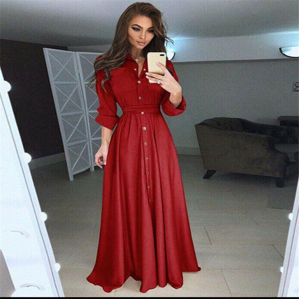 casual dresses women ladies solid color long sleeve v neck button boho sundress maxi length autumn cocktail party holiday beach dress s-3xl, Black;gray
casual dresses women ladies solid color long sleeve v neck button boho sundress maxi length autumn cocktail party holiday beach dress s-3xl, Black;gray
