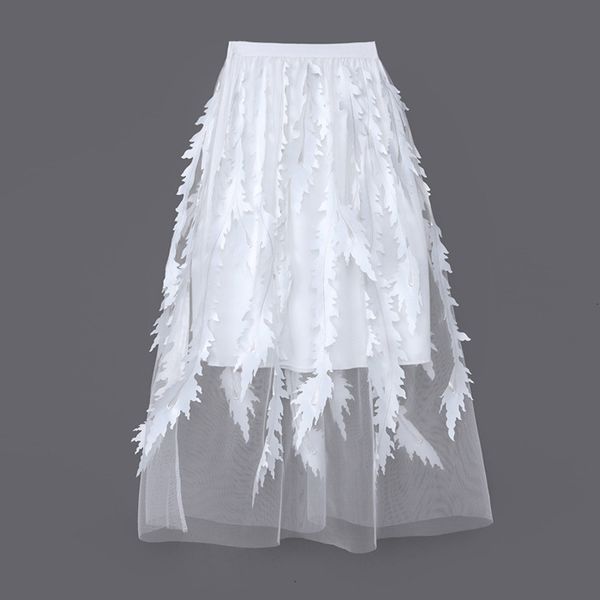 Skirts skirts Spring Novelty 3D Leaf Appliqued A-line Stretch Waist Perspective Gauze Embroidery Calf Long MEMF, Black
Skirts skirts Spring Novelty 3D Leaf Appliqued A-line Stretch Waist Perspective Gauze Embroidery Calf Long MEMF, Black