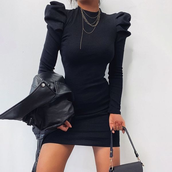 casual dresses bubble sleeve round neck dress in autumn and winter sop9, Black;gray
casual dresses bubble sleeve round neck dress in autumn and winter sop9, Black;gray