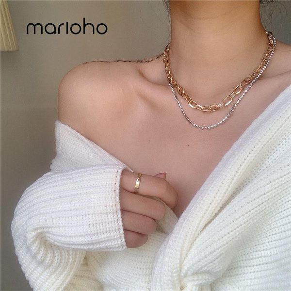 marioho buckle rhinestone necklace fashion wild double layered clavicle chain short party jewelry women pendant necklaces, Silver
marioho buckle rhinestone necklace fashion wild double layered clavicle chain short party jewelry women pendant necklaces, Silver