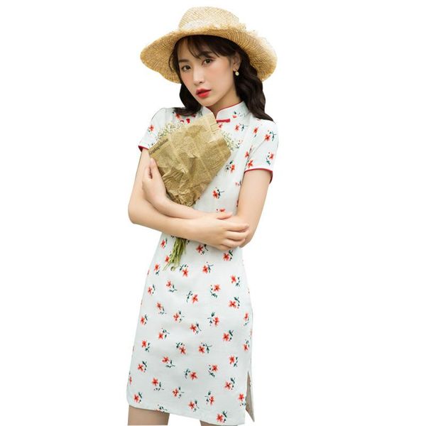 ethnic clothing chinese style cotton and linen printed short cheongsam small fresh young girl, Red
ethnic clothing chinese style cotton and linen printed short cheongsam small fresh young girl, Red