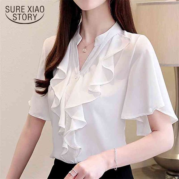 fashion women blouse and chiffon shirts ladies white plus size v-neck ruffles 3780 50 210510
fashion women blouse and chiffon shirts ladies white plus size v-neck ruffles 3780 50 210510