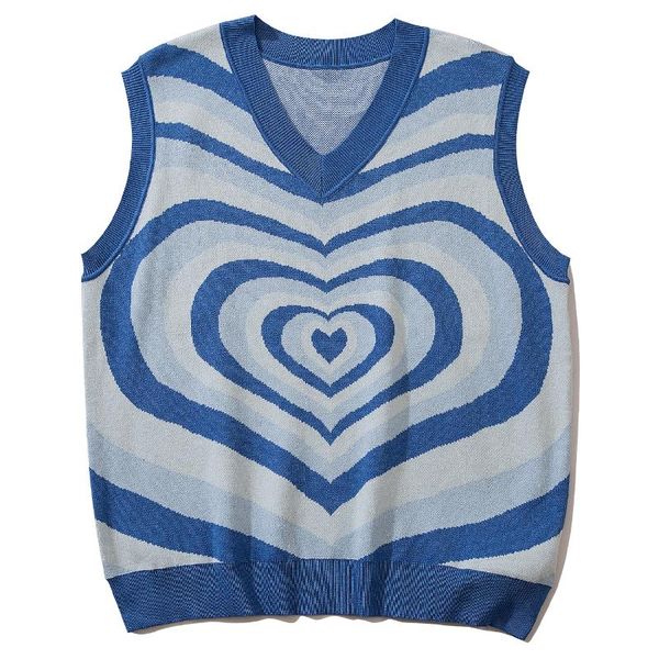 men's vests lacible 2021 autumn harajuku spiral love pattern sleeveless vest loose knitted sweater tank casual jumper pullover, Black;white
men's vests lacible 2021 autumn harajuku spiral love pattern sleeveless vest loose knitted sweater tank casual jumper pullover, Black;white