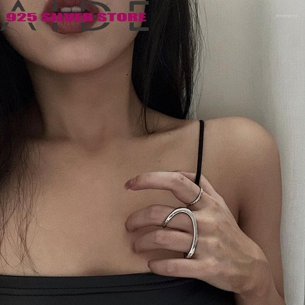 cluster rings aide 925 sterling silver irregular geometric personality open minimalist ring for women party jewelry 20211, Golden;silver
cluster rings aide 925 sterling silver irregular geometric personality open minimalist ring for women party jewelry 20211, Golden;silver