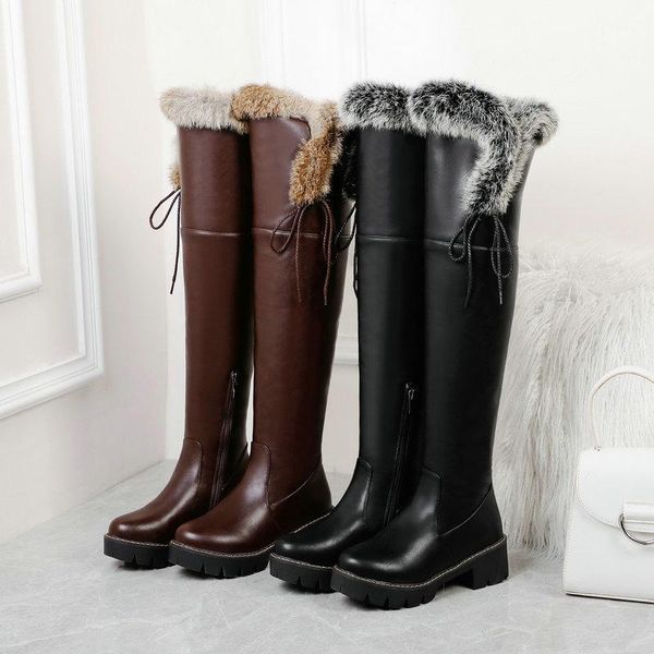 boots quality women over the knee with real fur decoration non-slip sole thigh high snow winter warm, Black
boots quality women over the knee with real fur decoration non-slip sole thigh high snow winter warm, Black