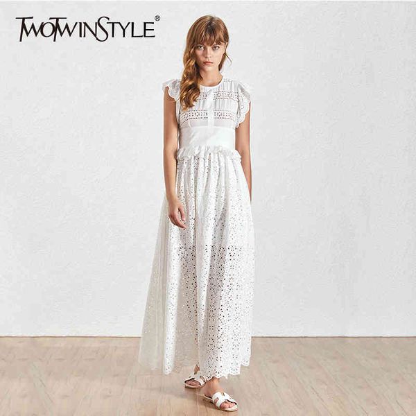 twotwinstyle hollow out white dress for women v neck short sleeve high waist midi dresses female summer fashion clothing 210517, Black;gray
twotwinstyle hollow out white dress for women v neck short sleeve high waist midi dresses female summer fashion clothing 210517, Black;gray