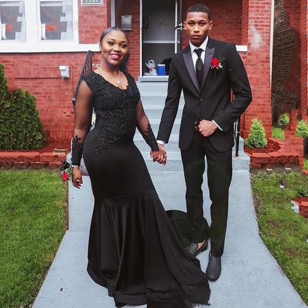 long sleeves lace mermaid prom dresses 2022 with beaded appliques african sweep train evening party gowns robes de, Black;red
long sleeves lace mermaid prom dresses 2022 with beaded appliques african sweep train evening party gowns robes de, Black;red