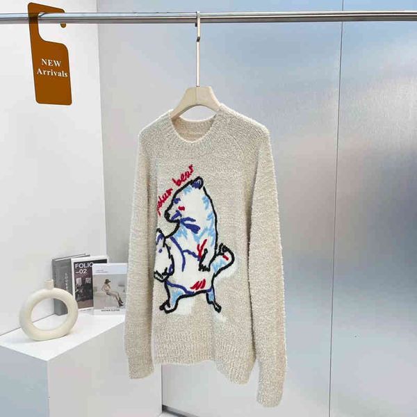 women's sweaters winter clothes qi wei same fashion cute cartoon polar bear embroidery loose pullover knitted women's sweater tzei, White;black
women's sweaters winter clothes qi wei same fashion cute cartoon polar bear embroidery loose pullover knitted women's sweater tzei, White;black