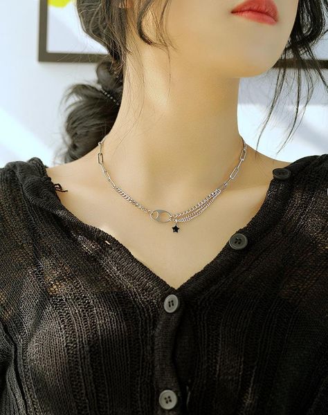pendant necklaces korean fashion little star cold wind titanium steel necklace women's ins personality hip-hop clavicle chain, Silver
pendant necklaces korean fashion little star cold wind titanium steel necklace women's ins personality hip-hop clavicle chain, Silver