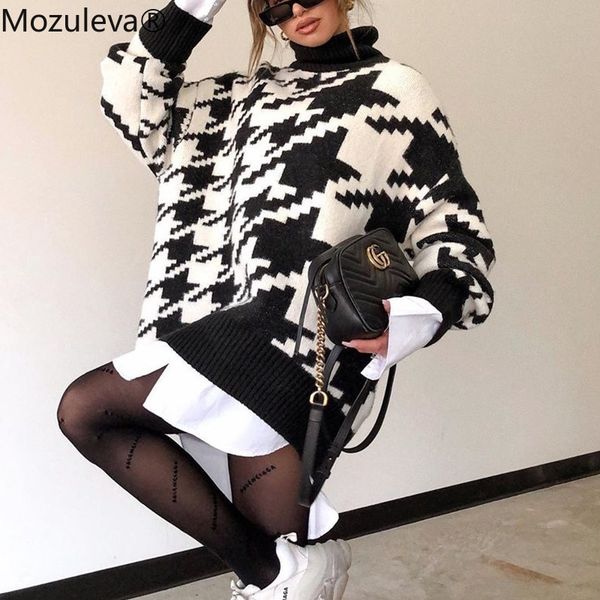 autumn and winter jacket geometry thousand birds knit leisure retro tunic sweater computer knitted women 210427, White;black
autumn and winter jacket geometry thousand birds knit leisure retro tunic sweater computer knitted women 210427, White;black