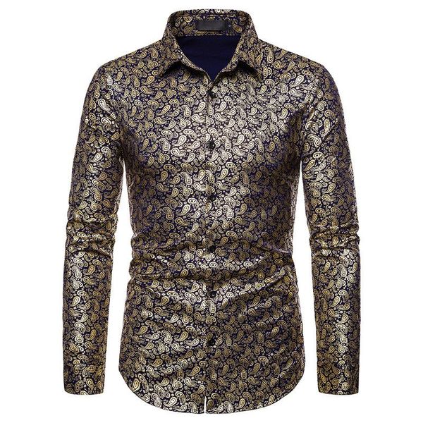 men's casual shirts luxury gold paisley shirt men camisa masculina 2021 fashion black long sleeve mens slim fit wedding tuxedo, White;black
men's casual shirts luxury gold paisley shirt men camisa masculina 2021 fashion black long sleeve mens slim fit wedding tuxedo, White;black