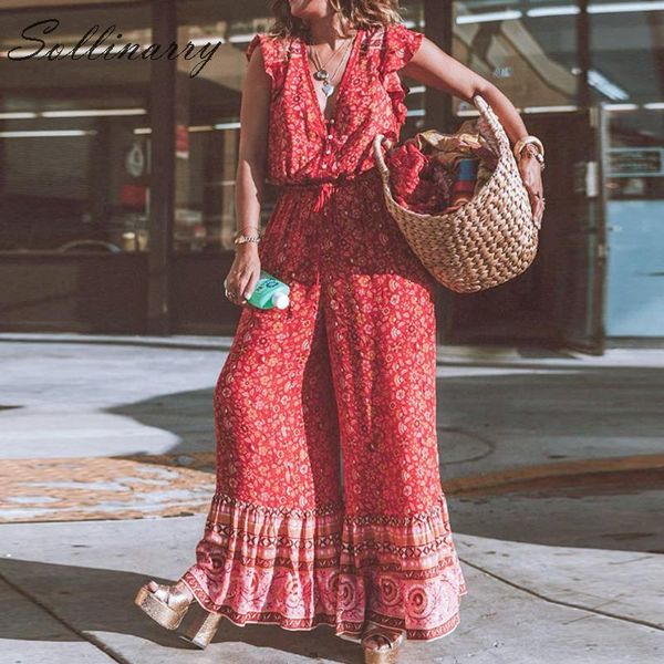 women's jumpsuits & rompers sollinarry women jumpsuit summer floral sleeveless long boho female ruffles casual wide leg playsuits beach, Black;white
women's jumpsuits & rompers sollinarry women jumpsuit summer floral sleeveless long boho female ruffles casual wide leg playsuits beach, Black;white