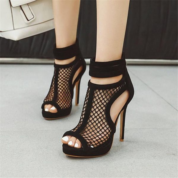 women stiletto high heels rome gladiator sandals hollow out peep toe air mesh summer boots zip plus size 34-43, Black
women stiletto high heels rome gladiator sandals hollow out peep toe air mesh summer boots zip plus size 34-43, Black