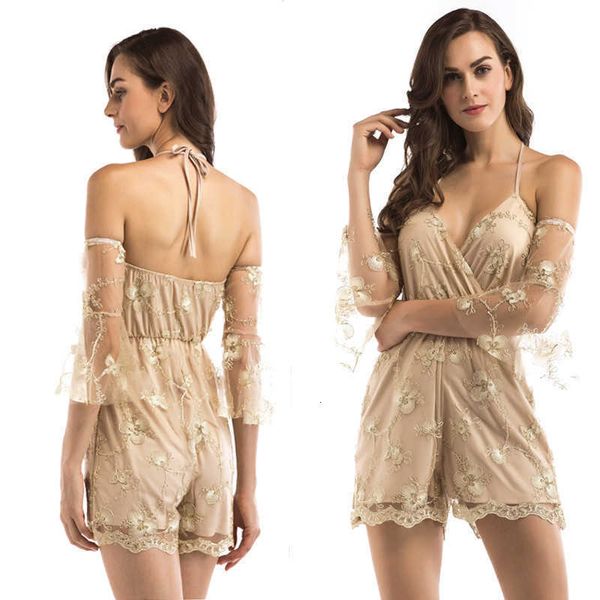 luxury evening party dresses summer 2021 women's v-neck gold embroidered shorts, Black
luxury evening party dresses summer 2021 women's v-neck gold embroidered shorts, Black