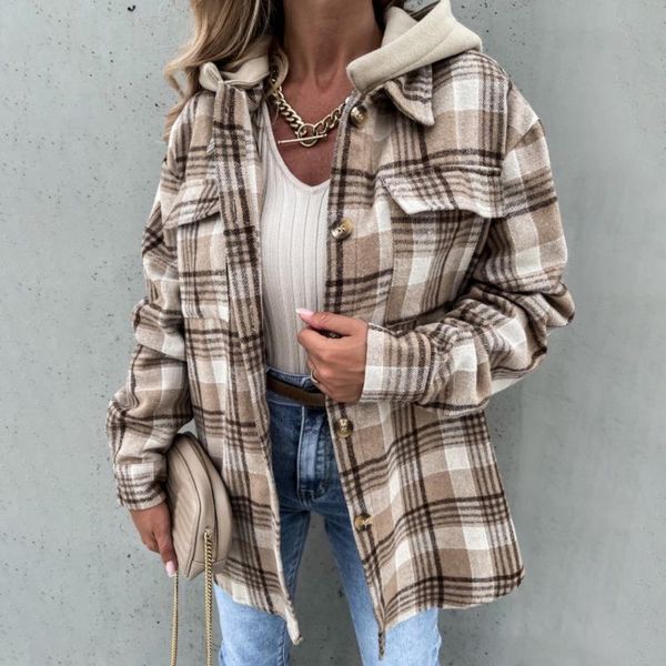 women's jackets 2021 autumn winter plaid print vintage jacket coat women turn-down collar long overcoat sleeve loose shirt cardigan, Black;brown
women's jackets 2021 autumn winter plaid print vintage jacket coat women turn-down collar long overcoat sleeve loose shirt cardigan, Black;brown