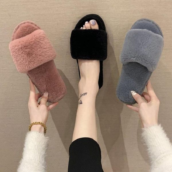 winter fashion women slippers faux fur solid color slip-on warm comfortable flats female slides casual home shoes, Black
winter fashion women slippers faux fur solid color slip-on warm comfortable flats female slides casual home shoes, Black