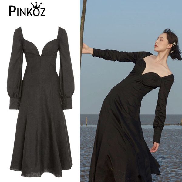 designer spring high street v neck dress women black velvet a line fashion runway elegant simple party midi es 210421, Black;gray
designer spring high street v neck dress women black velvet a line fashion runway elegant simple party midi es 210421, Black;gray