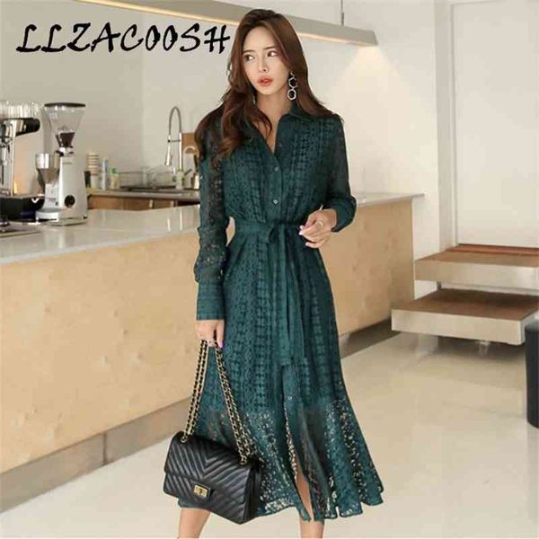 spring women vintage hollow-out lace long dress single breasted bandage elegant mermaid long sleeve dress vestidos femme 210514, Black;gray
spring women vintage hollow-out lace long dress single breasted bandage elegant mermaid long sleeve dress vestidos femme 210514, Black;gray