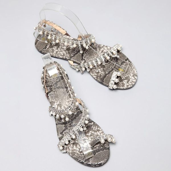 european snake clip toe pearl narrow band sandals women gladiator bead crystal serpentine flat sandales shoes size 43, Black
european snake clip toe pearl narrow band sandals women gladiator bead crystal serpentine flat sandales shoes size 43, Black