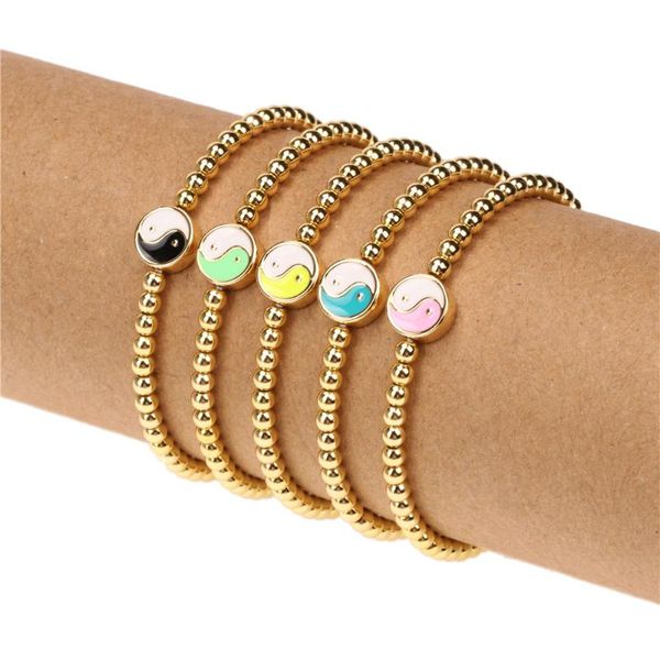 charm bracelets eyika fashion colorful enamel yin yang tai chi charms gold beads stretch elastic copper beaded handmade bracelet for women g, Golden;silver
charm bracelets eyika fashion colorful enamel yin yang tai chi charms gold beads stretch elastic copper beaded handmade bracelet for women g, Golden;silver