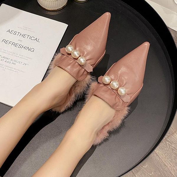 spring pearl baotou plush half slippers pointed crystal high heel warm shoes banquet dress low women's, Black
spring pearl baotou plush half slippers pointed crystal high heel warm shoes banquet dress low women's, Black