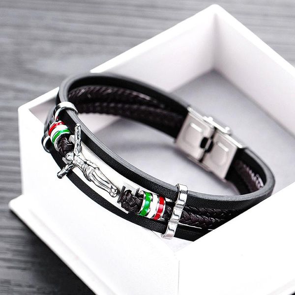 charm bracelets classic punk christian stainless steel jesus multilayer leather braided bracelet glamour men's rock party prom jewelry, Golden;silver
charm bracelets classic punk christian stainless steel jesus multilayer leather braided bracelet glamour men's rock party prom jewelry, Golden;silver