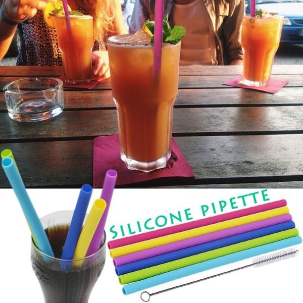 drinking straws food grade silicone pipette 6 colors milk tea juice straw equipped with brush beer
drinking straws food grade silicone pipette 6 colors milk tea juice straw equipped with brush beer