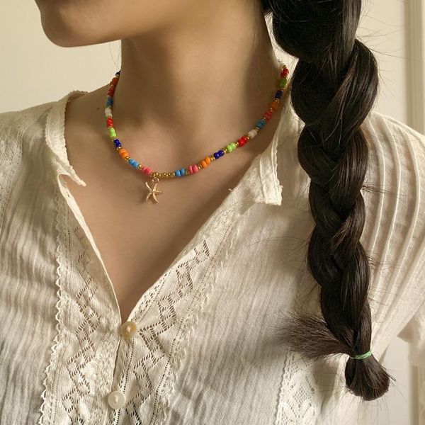chokers bohemian rainbow seed beaded chain necklaces choker for womencute star starfish pendant necklace collar charm fashion jewelry, Golden;silver
chokers bohemian rainbow seed beaded chain necklaces choker for womencute star starfish pendant necklace collar charm fashion jewelry, Golden;silver