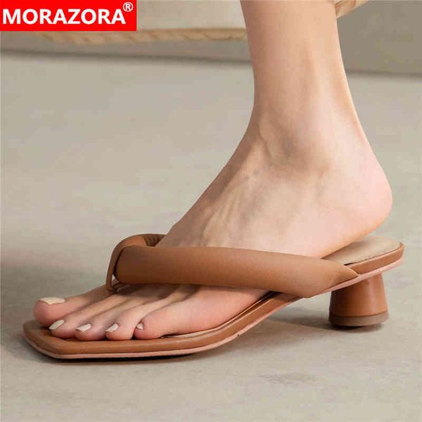 morazora sheepskin genuine leather flip flops mid heels women slippers summer ladies shoes quality party shoes 210506, Black
morazora sheepskin genuine leather flip flops mid heels women slippers summer ladies shoes quality party shoes 210506, Black