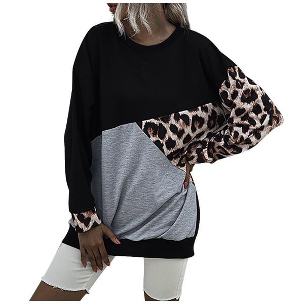 women's hoodies & sweatshirts hamsgend clothing girls fashion womens casual o-neck mid-length loose color block leopard, Black
women's hoodies & sweatshirts hamsgend clothing girls fashion womens casual o-neck mid-length loose color block leopard, Black