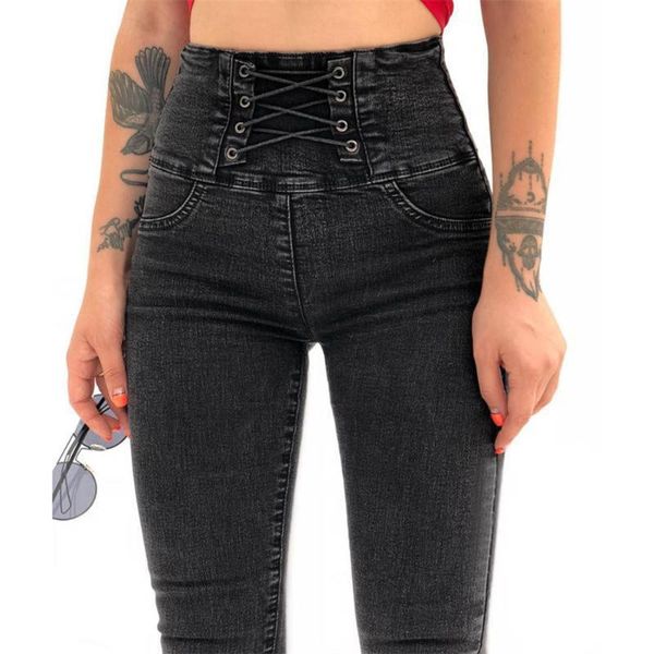 streetwear gothic jeans woman high waist pants casual back zipper bandage slim long trousers goth punk office lady women's, Blue
streetwear gothic jeans woman high waist pants casual back zipper bandage slim long trousers goth punk office lady women's, Blue