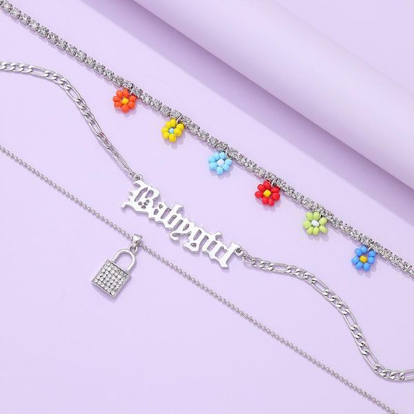 pendant necklaces origin summer vintage multi layered letter full sparkly rhinestone lock necklace for women meta chain jewelry, Silver
pendant necklaces origin summer vintage multi layered letter full sparkly rhinestone lock necklace for women meta chain jewelry, Silver