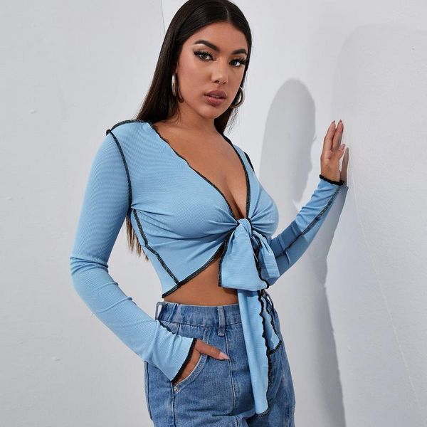 women's t-shirt yougeman 2021 fashion t shirt femme autumn europe deep v-neck bow crop woman streetwear short t-shirts knit clothin, White
women's t-shirt yougeman 2021 fashion t shirt femme autumn europe deep v-neck bow crop woman streetwear short t-shirts knit clothin, White