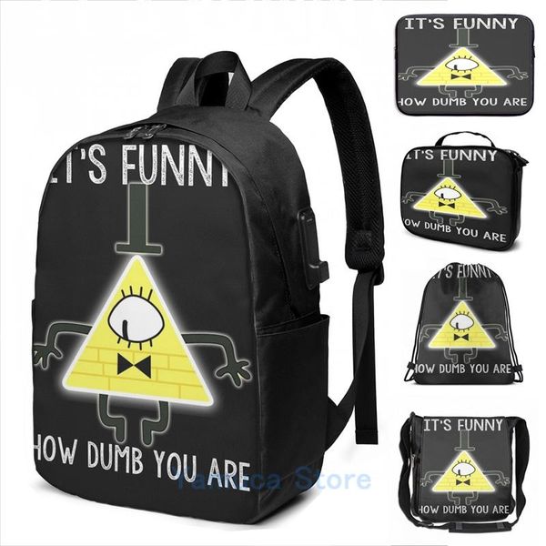 backpack funny graphic print bill cipher its how dumb you are usb charge men school bags women bag travel laptop
backpack funny graphic print bill cipher its how dumb you are usb charge men school bags women bag travel laptop