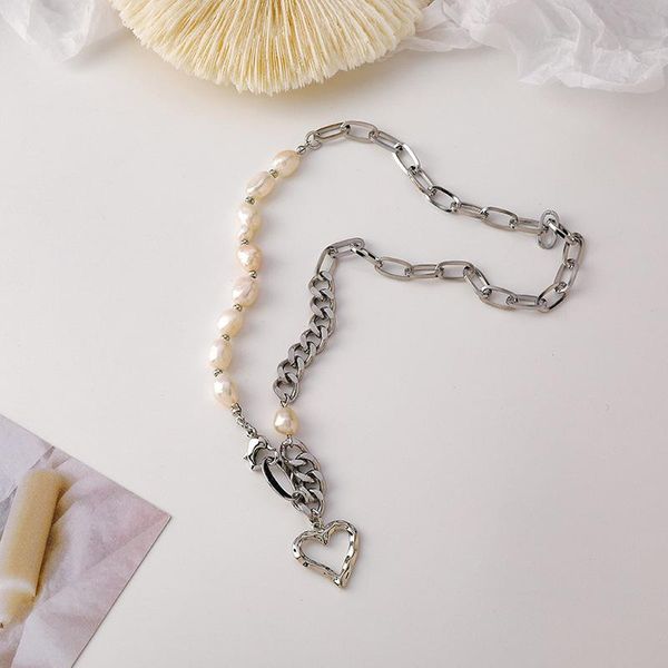 pendant necklaces vintage baroque irregular pearl love necklace personality asymmetry female clavicle chain fashion women's accessories, Silver
pendant necklaces vintage baroque irregular pearl love necklace personality asymmetry female clavicle chain fashion women's accessories, Silver