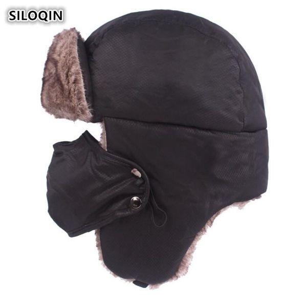 berets siloqin winter men's cap plus velvet warm thicker bomber hats with mask windproof cold-proof women's hat couple ski, Blue;gray
berets siloqin winter men's cap plus velvet warm thicker bomber hats with mask windproof cold-proof women's hat couple ski, Blue;gray
