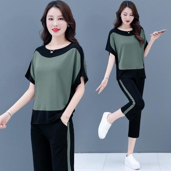 women's tracksuits women sports two piece outfits short sleeve cropped pants plus size 2 set, Gray
women's tracksuits women sports two piece outfits short sleeve cropped pants plus size 2 set, Gray