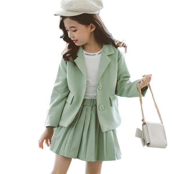 girls clothes pleated skirt & jacket clothing solid outerwear suit for school uniform fashion kid winter 210528, White
girls clothes pleated skirt & jacket clothing solid outerwear suit for school uniform fashion kid winter 210528, White