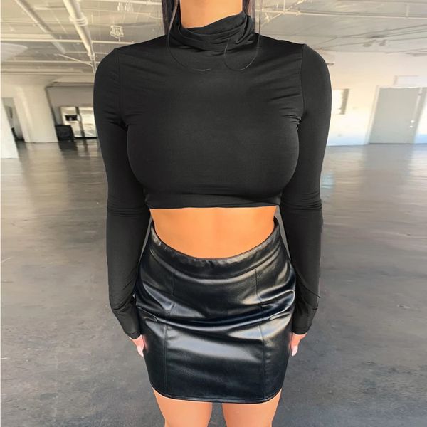 women's t-shirt 121037 long sleeve turtleneck crop women white casual black khaki solid tee neon green autumn winter t sh
women's t-shirt 121037 long sleeve turtleneck crop women white casual black khaki solid tee neon green autumn winter t sh