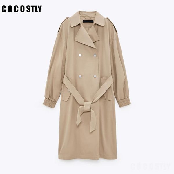 women's trench coats 2021 autumn winter coat women long lapel collar sleeves elastic cuffs belt casual abrigos mujer, Tan;black
women's trench coats 2021 autumn winter coat women long lapel collar sleeves elastic cuffs belt casual abrigos mujer, Tan;black