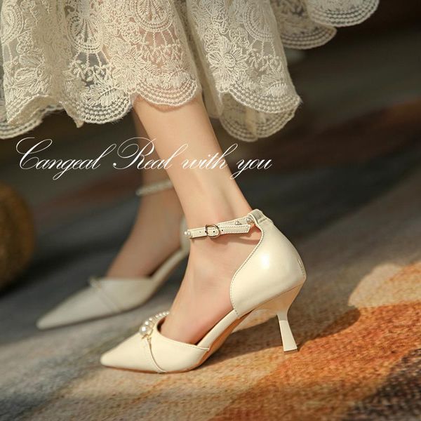 women sandals natural leather shoes plus size 22-25.5cm full stiletto with pearl ankle buckle and pointed toe dress, Black
women sandals natural leather shoes plus size 22-25.5cm full stiletto with pearl ankle buckle and pointed toe dress, Black