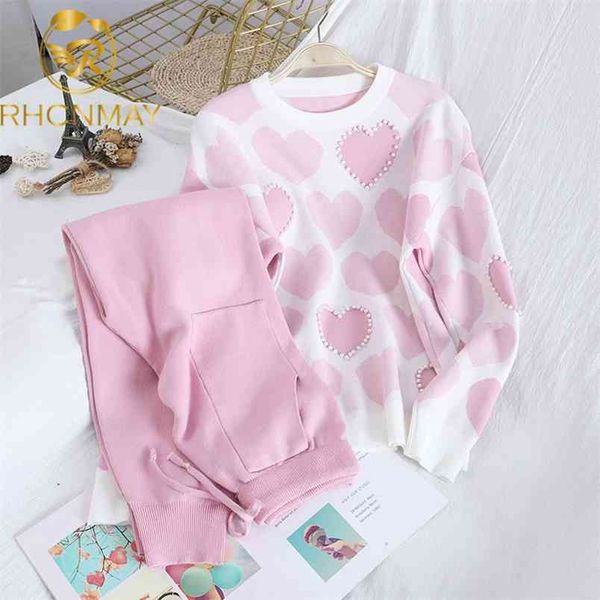 autumn winter sweet love print beads pullover sweater + high waist double pockets knitted pants two piece set for women 210506, White
autumn winter sweet love print beads pullover sweater + high waist double pockets knitted pants two piece set for women 210506, White