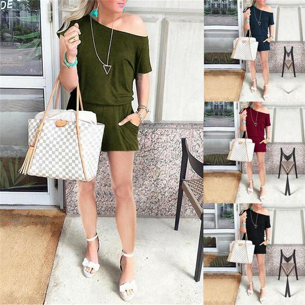 women's jumpsuits & rompers summer brief women ladies loose playsuits pure color short sleeve o-neck baggy shorts sunsuits casual solid, Black;white
women's jumpsuits & rompers summer brief women ladies loose playsuits pure color short sleeve o-neck baggy shorts sunsuits casual solid, Black;white
