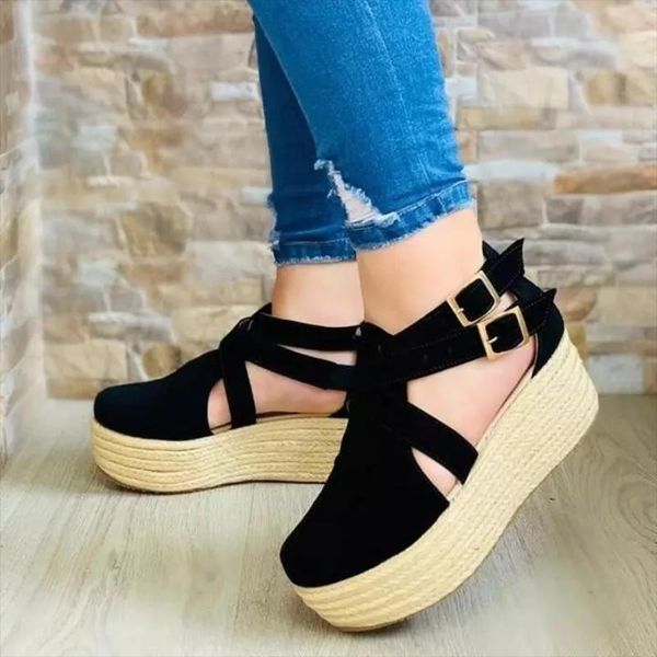 women's high-quality suede solid color toe cap high-heeled flat-heel platform comfortable and fashionable casual sandals zq0077 dress s, Black
women's high-quality suede solid color toe cap high-heeled flat-heel platform comfortable and fashionable casual sandals zq0077 dress s, Black