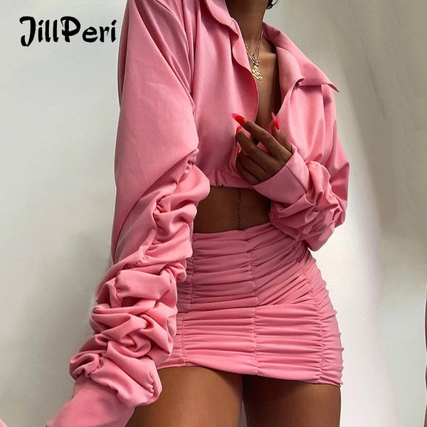 jillperi women long sleeveless crop and skirt 2 piece set solid ruched short daily outfit street club wear sets 2 piece, Black;white
jillperi women long sleeveless crop and skirt 2 piece set solid ruched short daily outfit street club wear sets 2 piece, Black;white