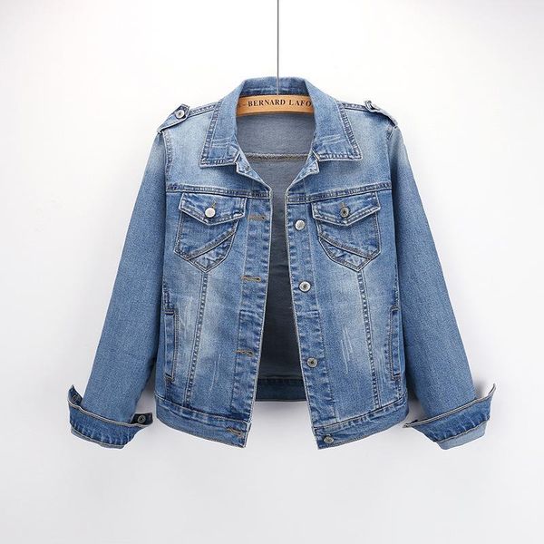 all-match casual jacket denim girl loose korean stretch single-breasted retro blue long-sleeved women's jackets, Black;brown
all-match casual jacket denim girl loose korean stretch single-breasted retro blue long-sleeved women's jackets, Black;brown