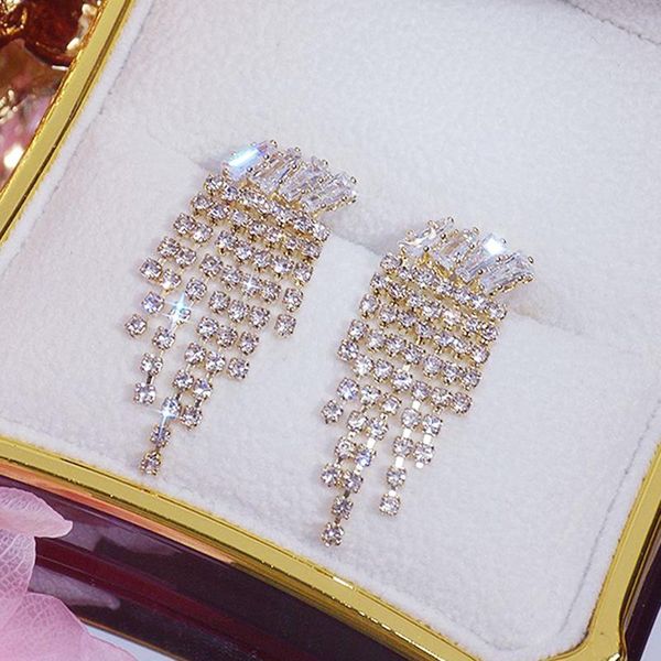dangle & chandelier vintage noble shine crystal tassel dangler earrings for women r luxury jewelry zircon s925 n, Silver
dangle & chandelier vintage noble shine crystal tassel dangler earrings for women r luxury jewelry zircon s925 n, Silver